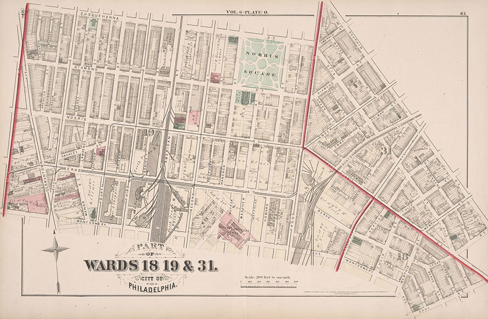 City Atlas of Philadelphia, 2nd to 20th and 29th and 31st Wards, 1875, Plate O