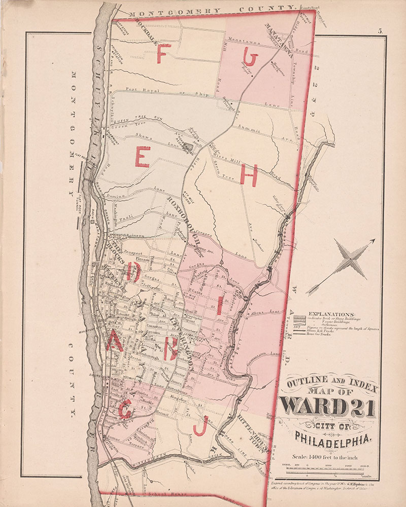 City Atlas of Philadelphia, 21st & 28th Wards, 1875, 21st Ward Index Map