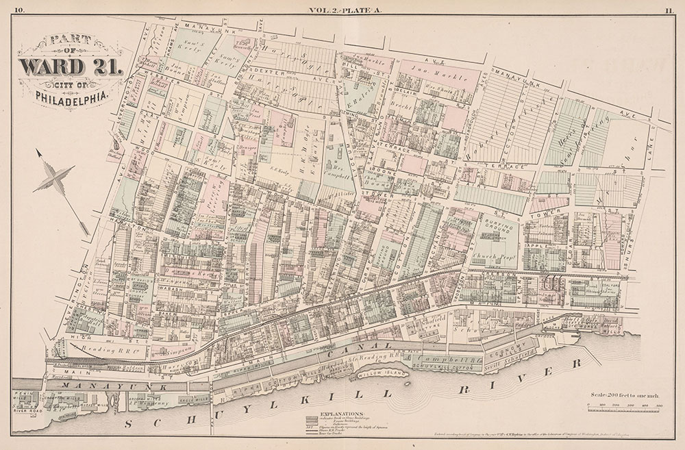 City Atlas of Philadelphia, 21st & 28th Wards, 1875, Plate A