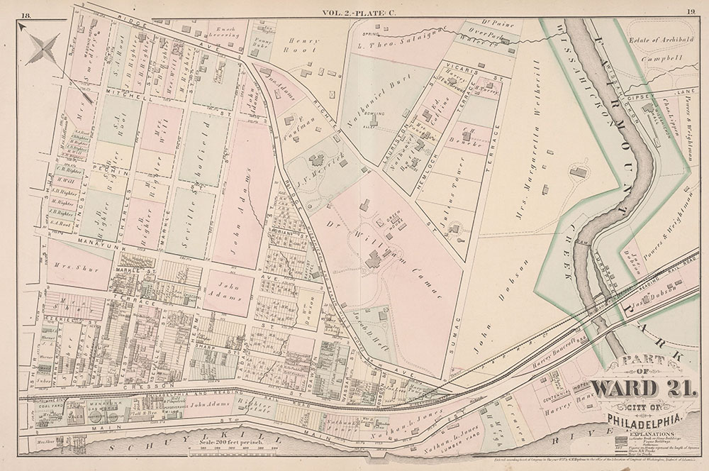 City Atlas of Philadelphia, 21st & 28th Wards, 1875, Plate C