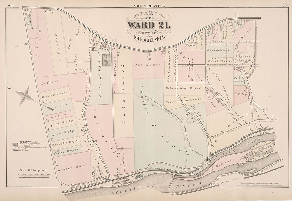 City Atlas of Philadelphia, 21st & 28th Wards, 1875, Plate E