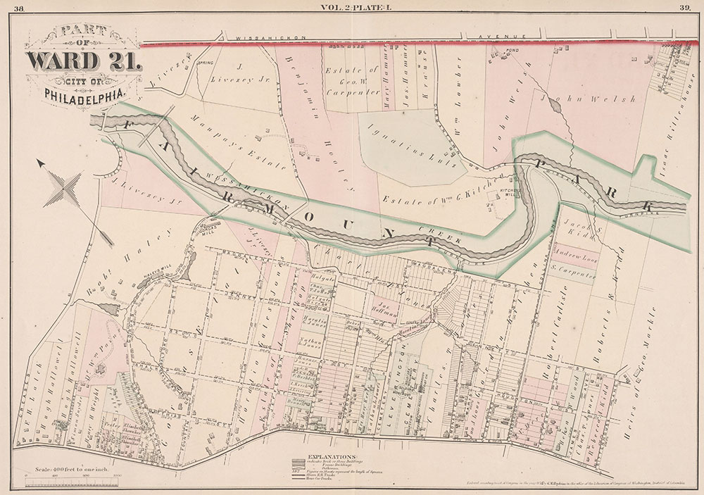 City Atlas of Philadelphia, 21st & 28th Wards, 1875, Plate I