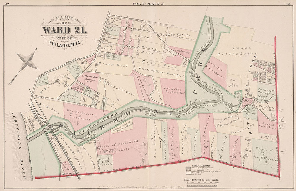 City Atlas of Philadelphia, 21st & 28th Wards, 1875, Plate J
