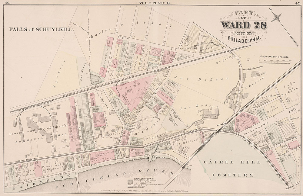 City Atlas of Philadelphia, 21st & 28th Wards, 1875, Plate K