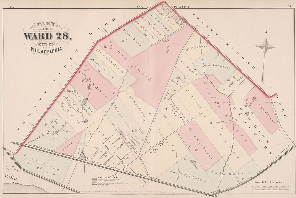 City Atlas of Philadelphia, 21st & 28th Wards, 1875, Plate L