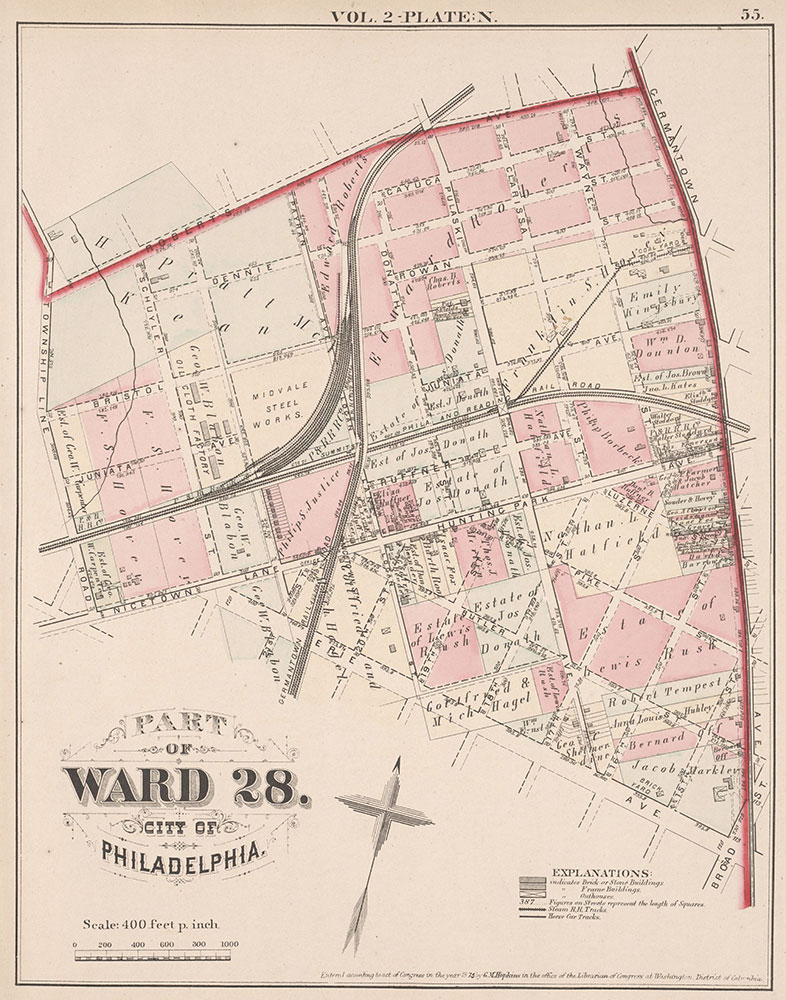 City Atlas of Philadelphia, 21st & 28th Wards, 1875, Plate N