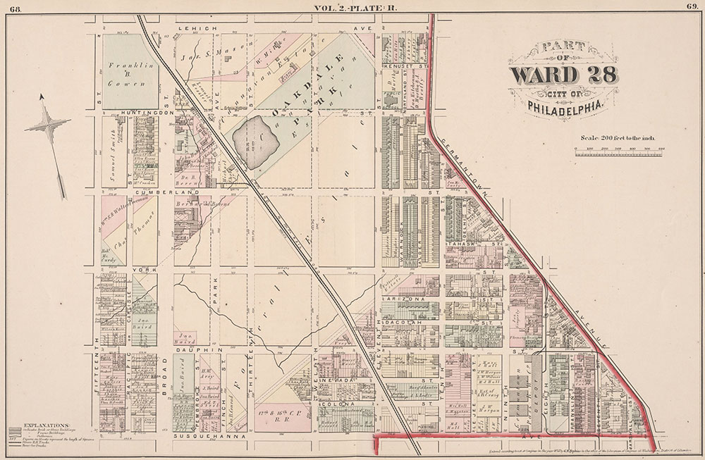 City Atlas of Philadelphia, 21st & 28th Wards, 1875, Plate R