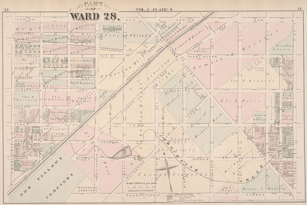 City Atlas of Philadelphia, 21st & 28th Wards, 1875, Plate S