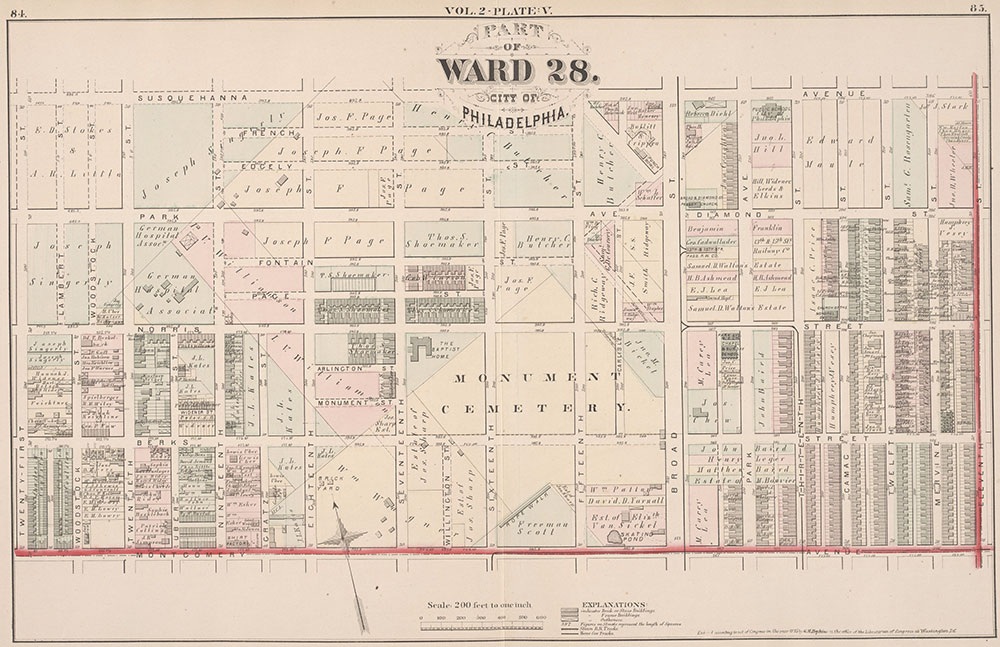 City Atlas of Philadelphia, 21st & 28th Wards, 1875, Plate V