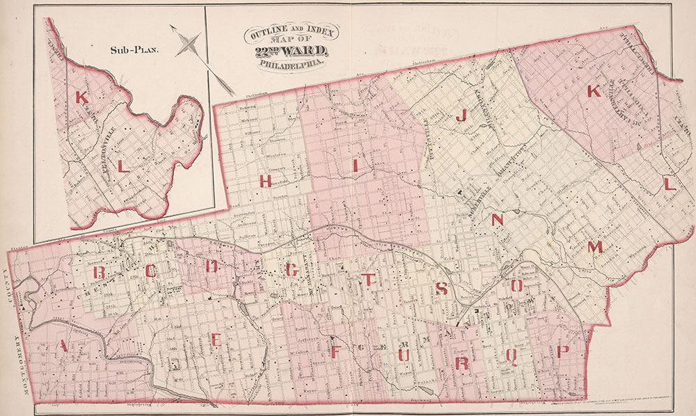 City Atlas of Philadelphia, 22nd ward, 1876, Map Index