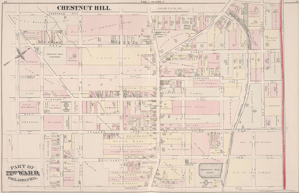 City Atlas of Philadelphia, 22nd ward, 1876, Plate C