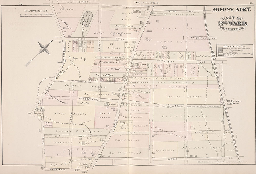 City Atlas of Philadelphia, 22nd ward, 1876, Plate G