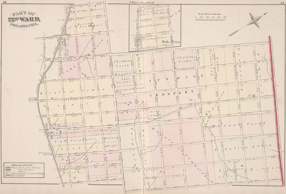 City Atlas of Philadelphia, 22nd ward, 1876, Plate H