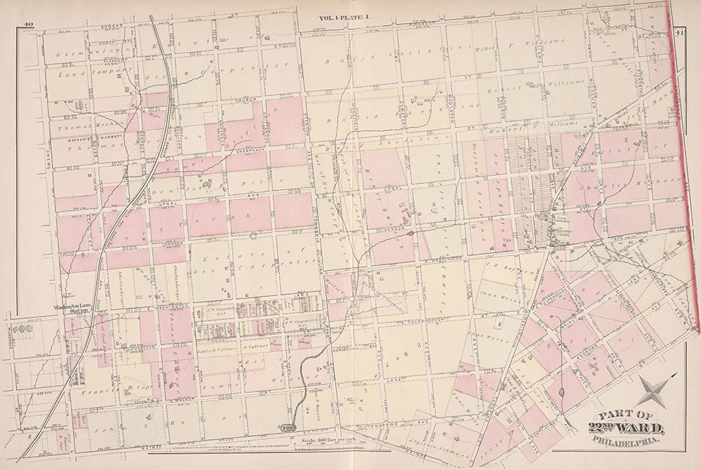 City Atlas of Philadelphia, 22nd ward, 1876, Plate I
