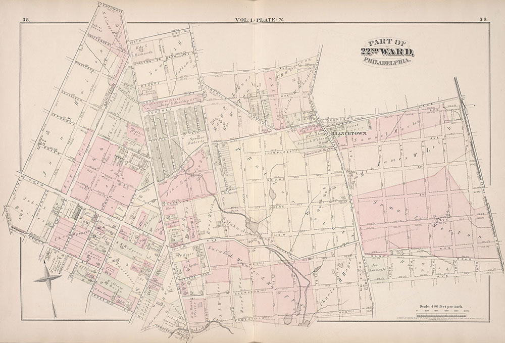 City Atlas of Philadelphia, 22nd ward, 1876, Plate N