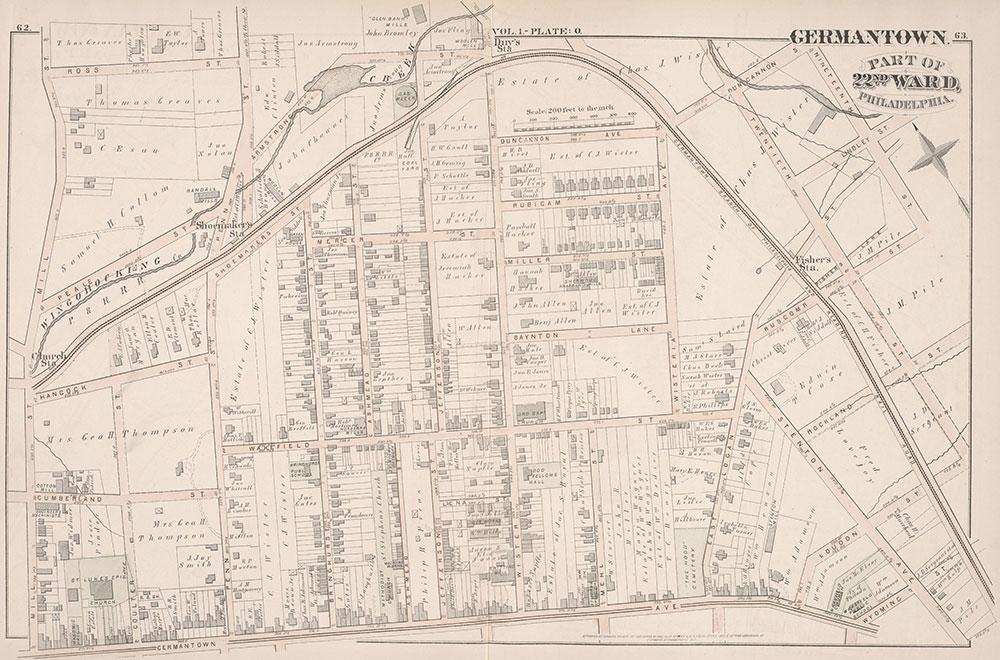 City Atlas of Philadelphia, 22nd ward, 1876, Plate O