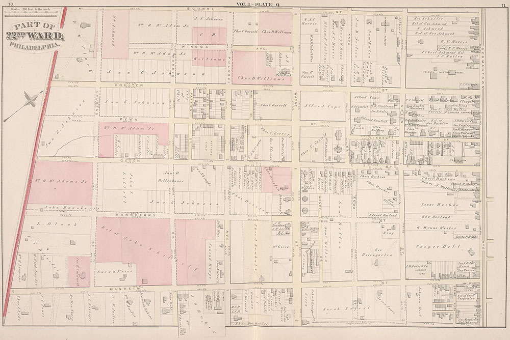 City Atlas of Philadelphia, 22nd ward, 1876, Plate Q