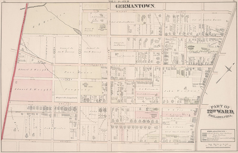City Atlas of Philadelphia, 22nd ward, 1876, Plate R