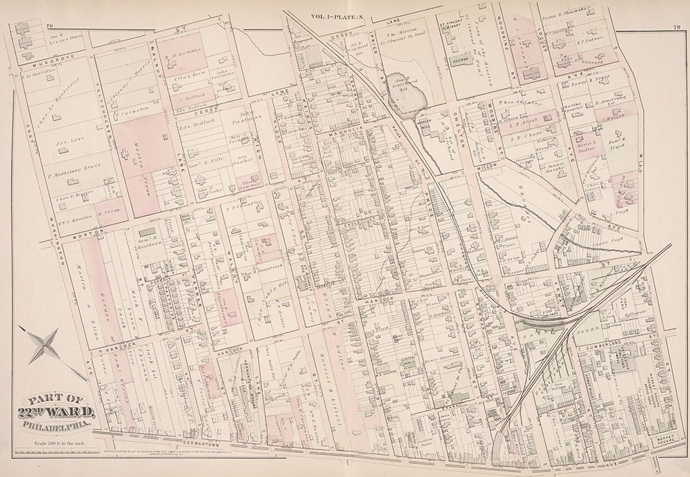 City Atlas of Philadelphia, 22nd ward, 1876, Plate S