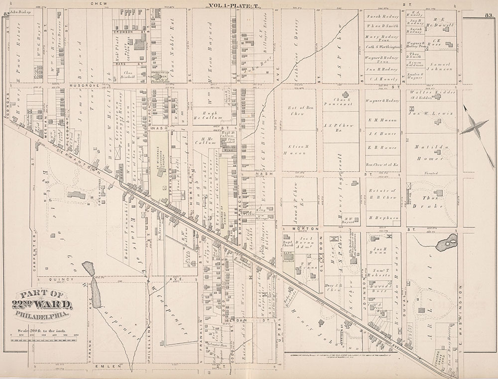 City Atlas of Philadelphia, 22nd ward, 1876, Plate T