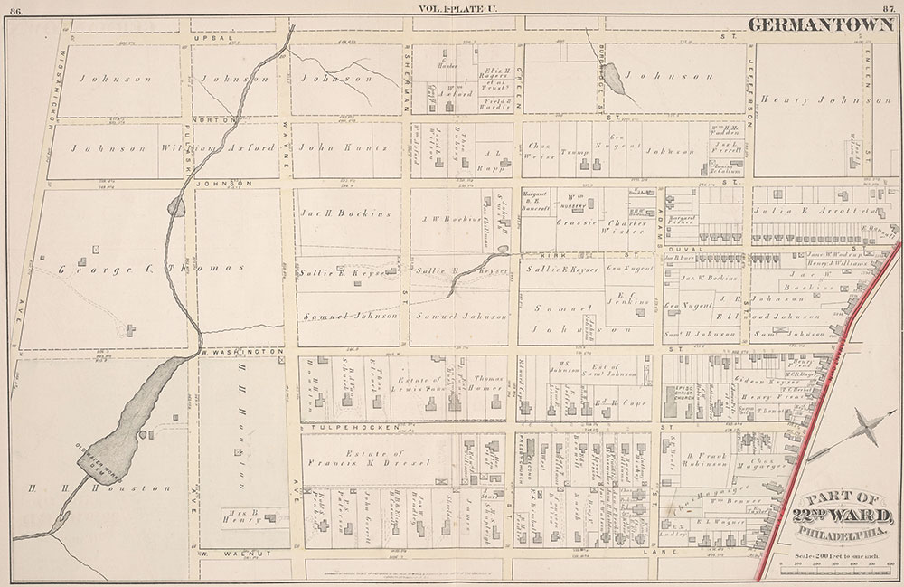 City Atlas of Philadelphia, 22nd ward, 1876, Plate U