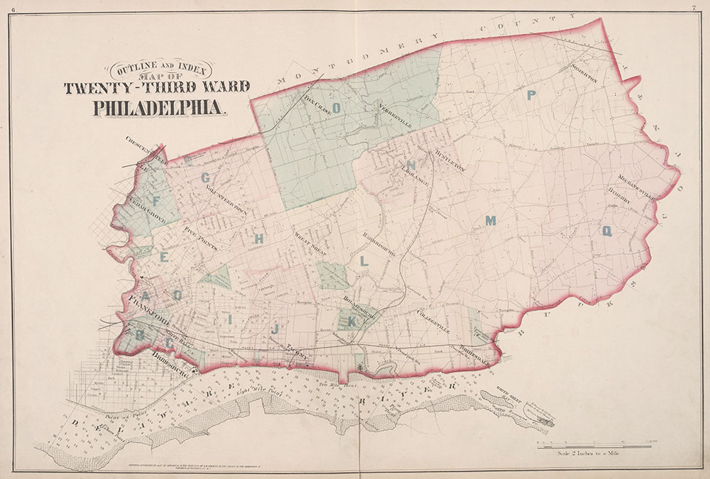 City Atlas of Philadelphia, 23rd Ward, 1876, 23rd Ward Index Map