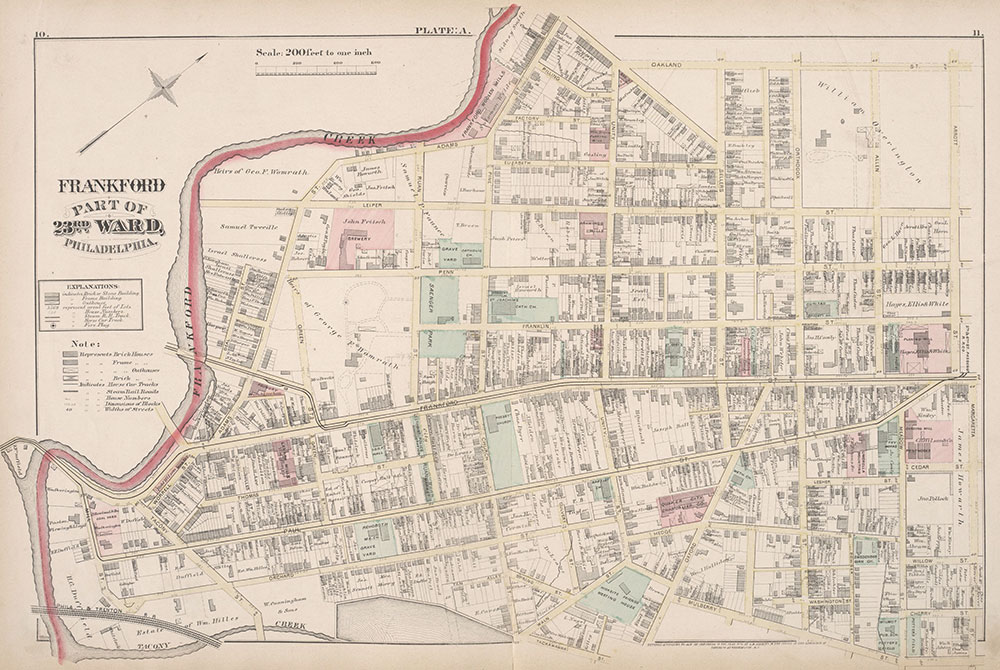 City Atlas of Philadelphia, 23rd Ward, 1876, Plate A