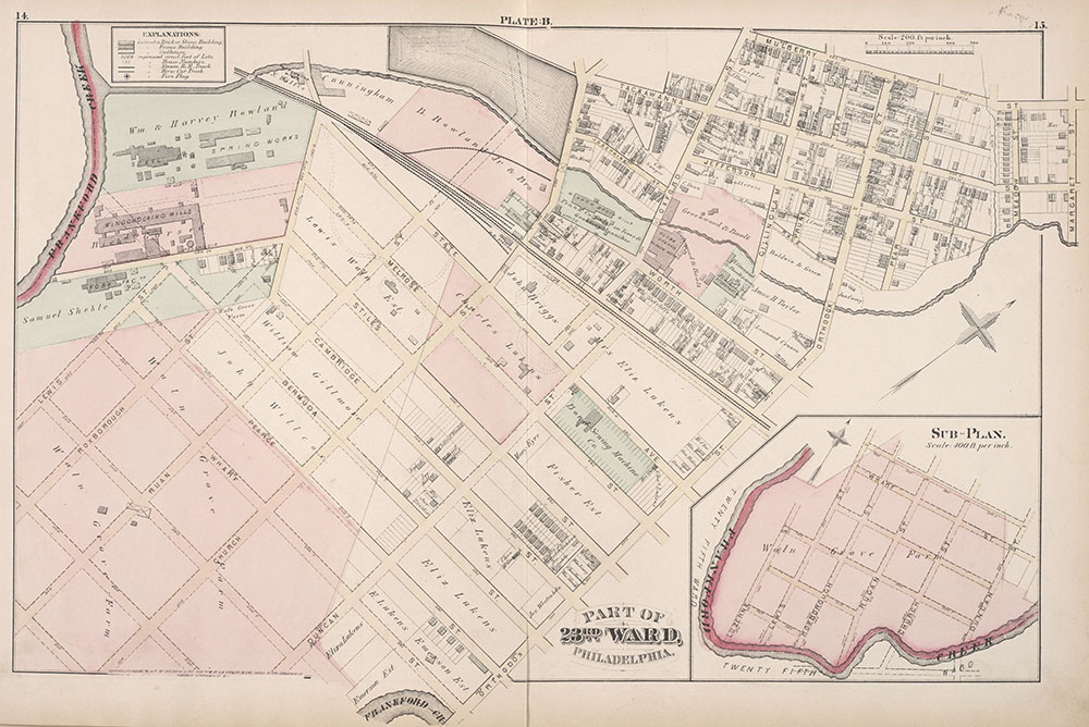 City Atlas of Philadelphia, 23rd Ward, 1876, Plate B