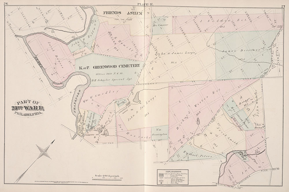 City Atlas of Philadelphia, 23rd Ward, 1876, Plate E