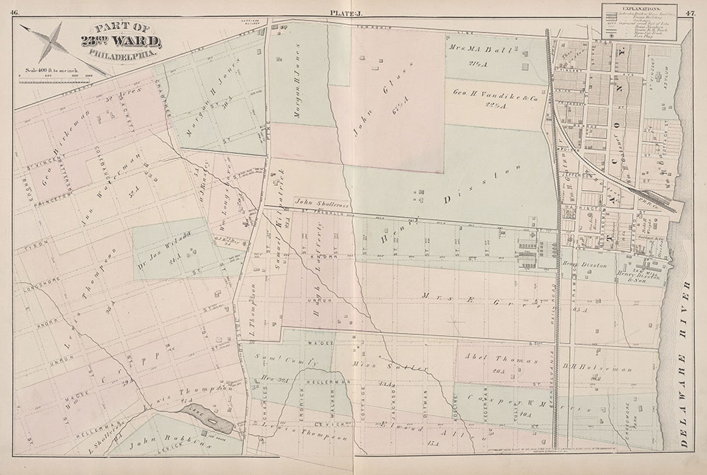 City Atlas of Philadelphia, 23rd Ward, 1876, Plate J