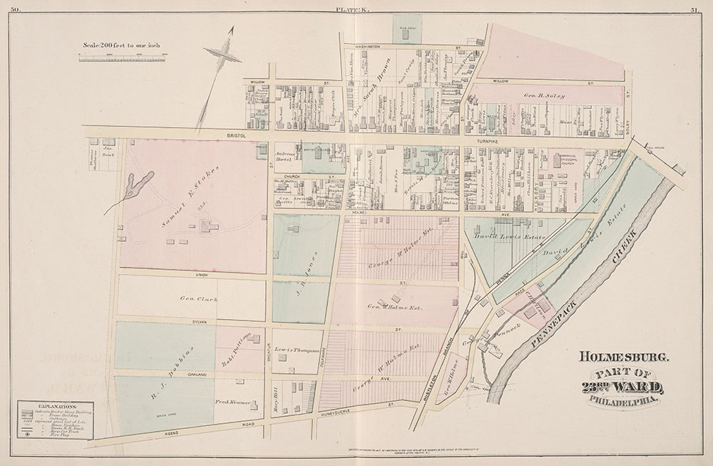 City Atlas of Philadelphia, 23rd Ward, 1876, Plate K
