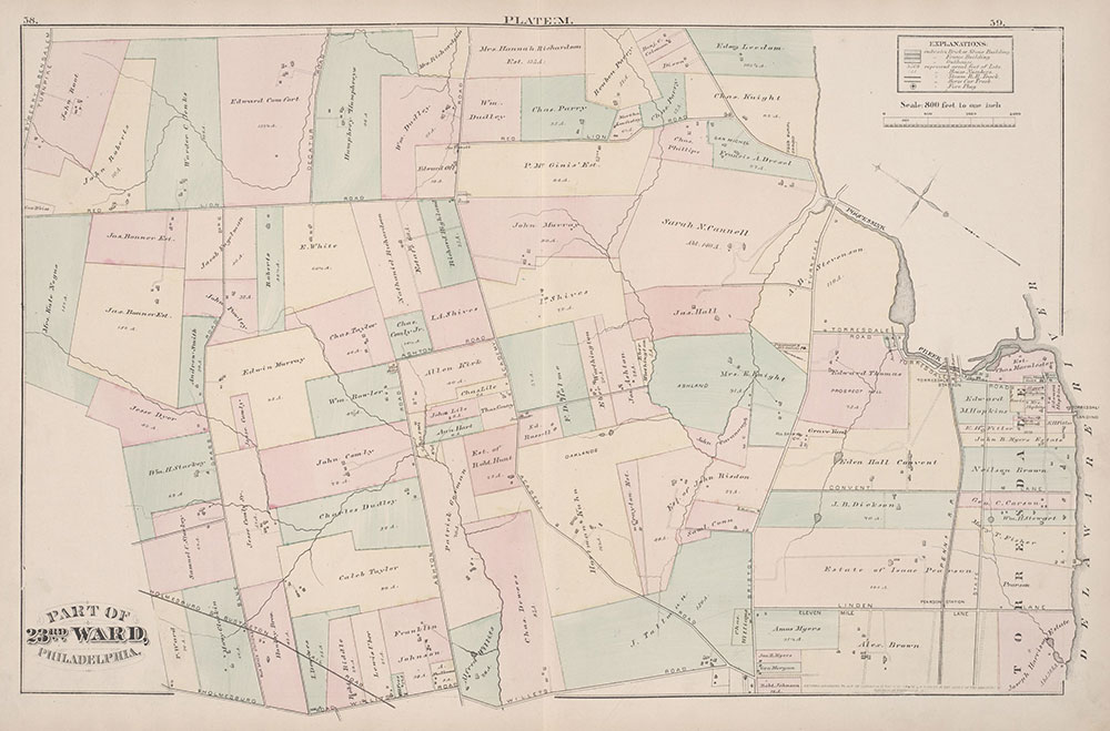 City Atlas of Philadelphia, 23rd Ward, 1876, Plate M