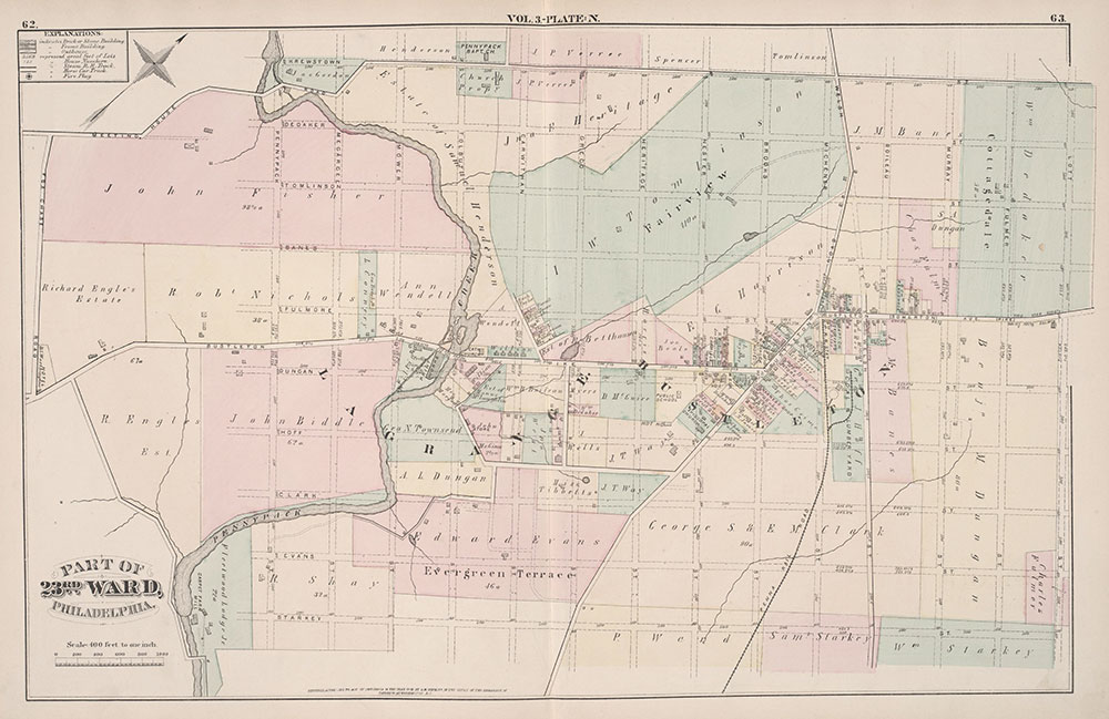City Atlas of Philadelphia, 23rd Ward, 1876, Plate N