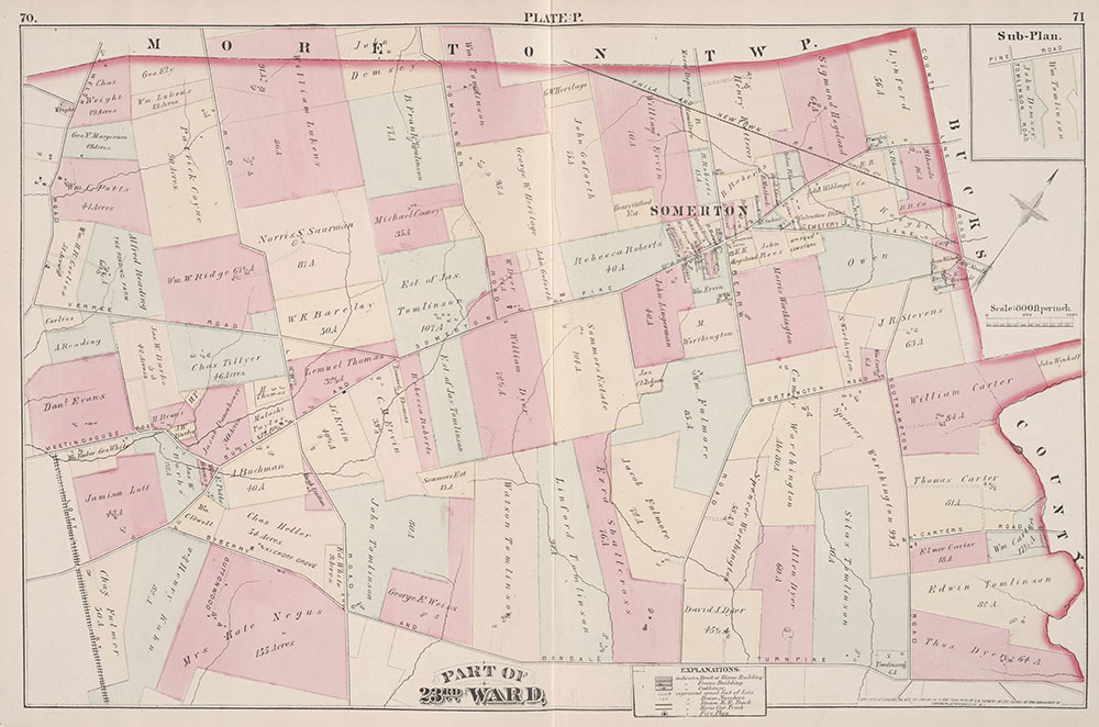 City Atlas of Philadelphia, 23rd Ward, 1876, Plate P