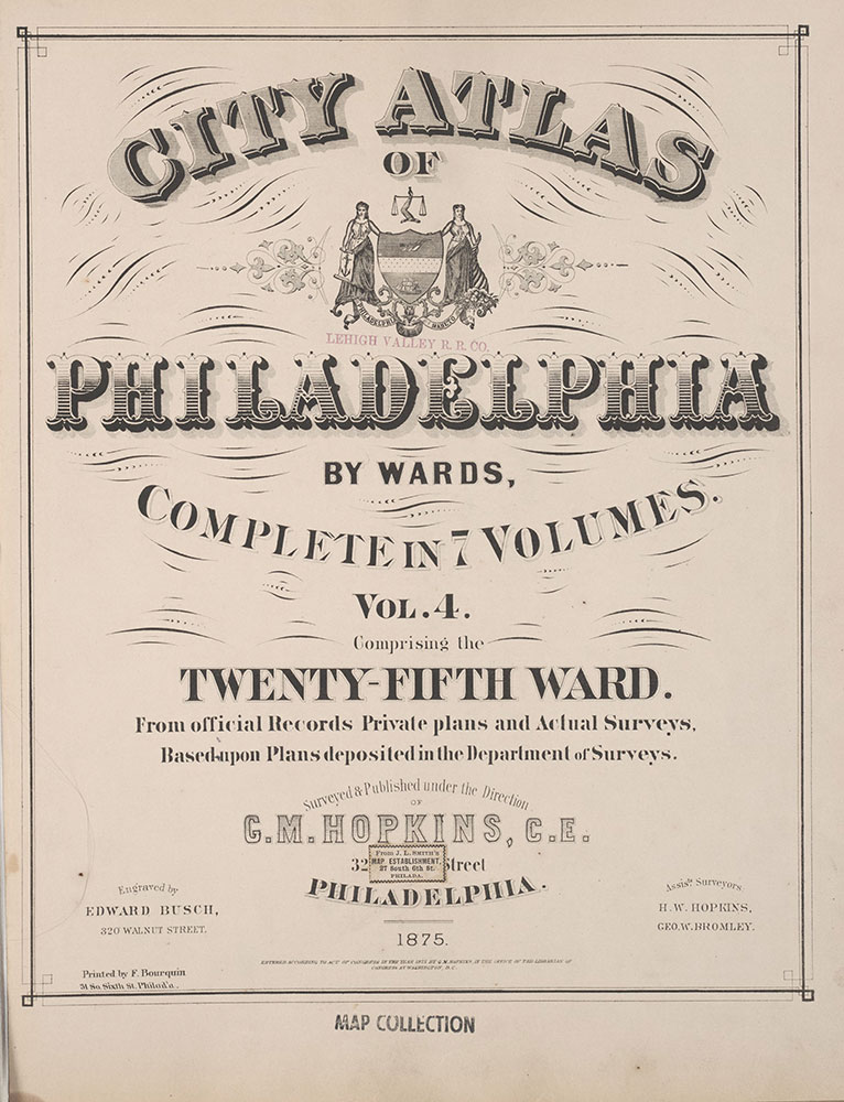 City Atlas of Philadelphia, 25th Ward, 1875, Title Page