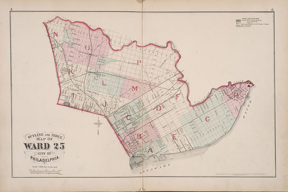 City Atlas of Philadelphia, 25th Ward, 1875, Map Index