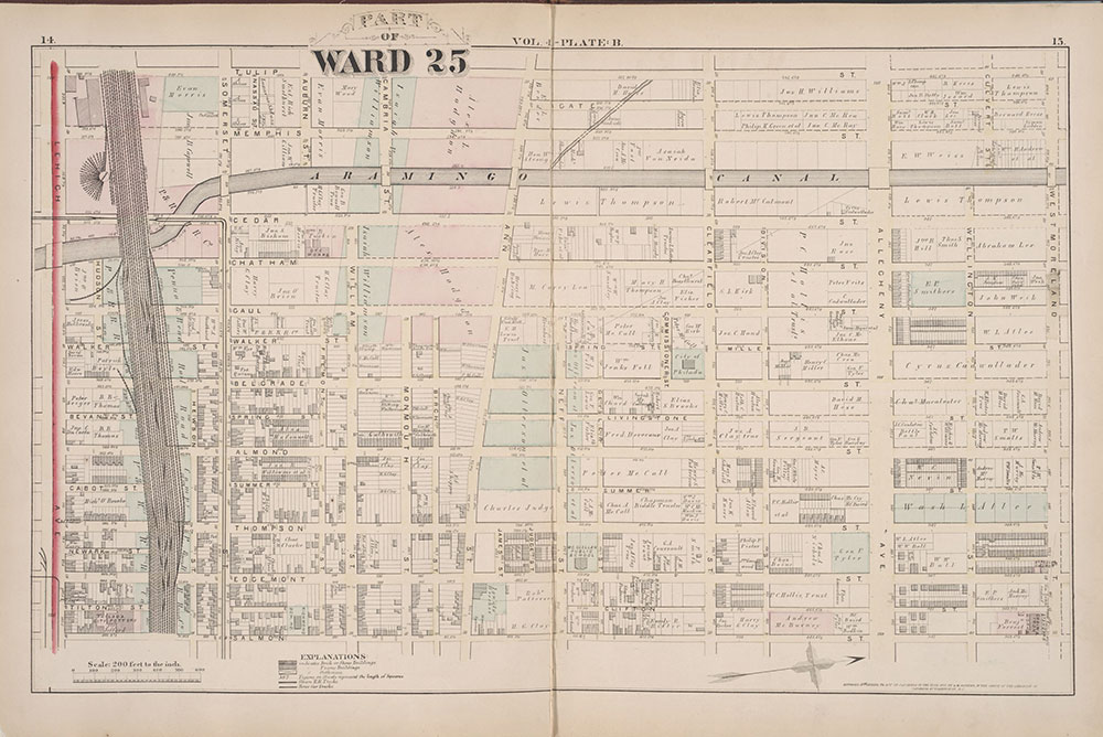 City Atlas of Philadelphia, 25th Ward, 1875, Plate B