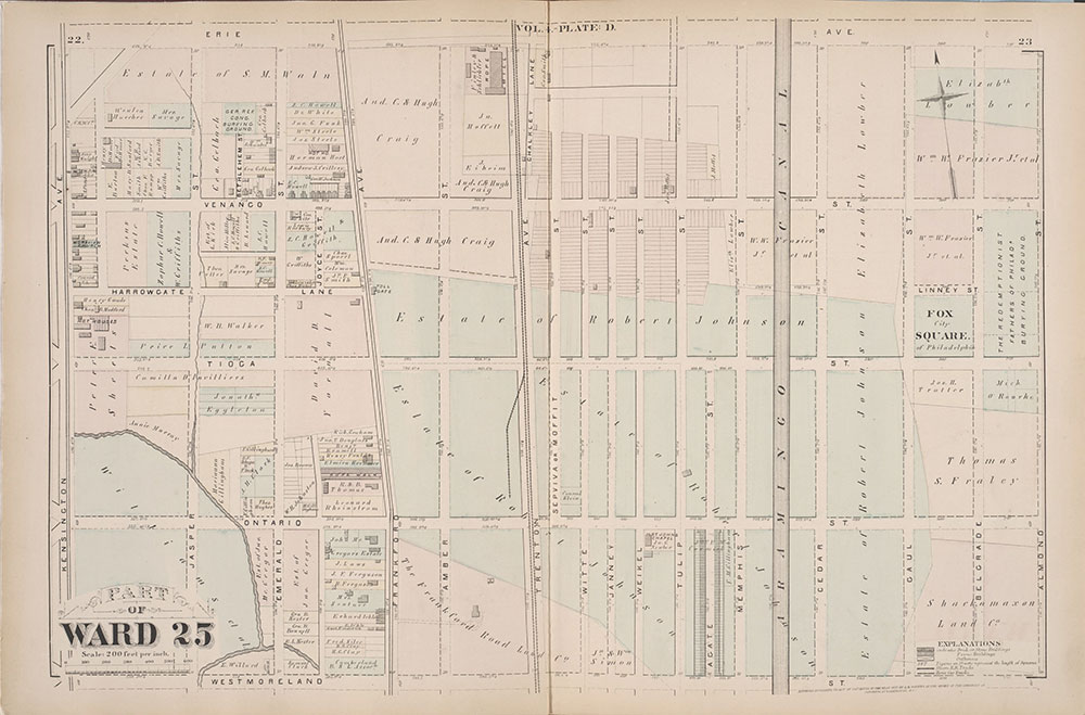 City Atlas of Philadelphia, 25th Ward, 1875, Plate D