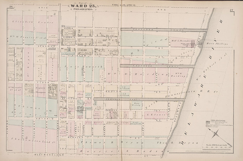City Atlas of Philadelphia, 25th Ward, 1875, Plate E