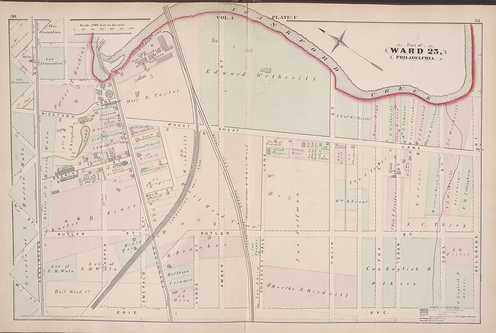 City Atlas of Philadelphia, 25th Ward, 1875, Plate F