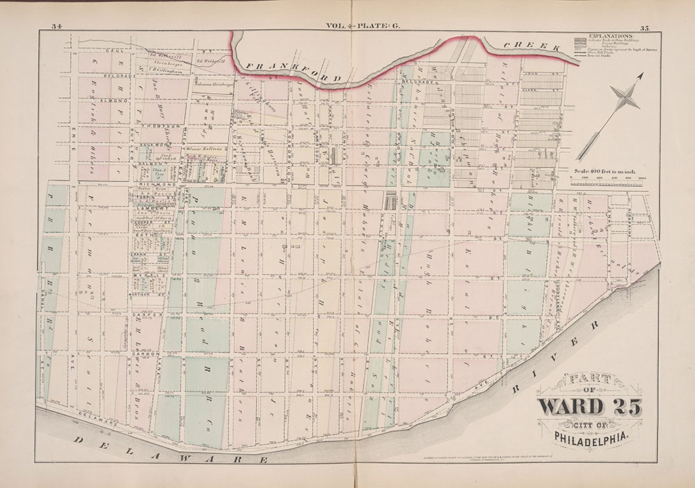 City Atlas of Philadelphia, 25th Ward, 1875, Plate G