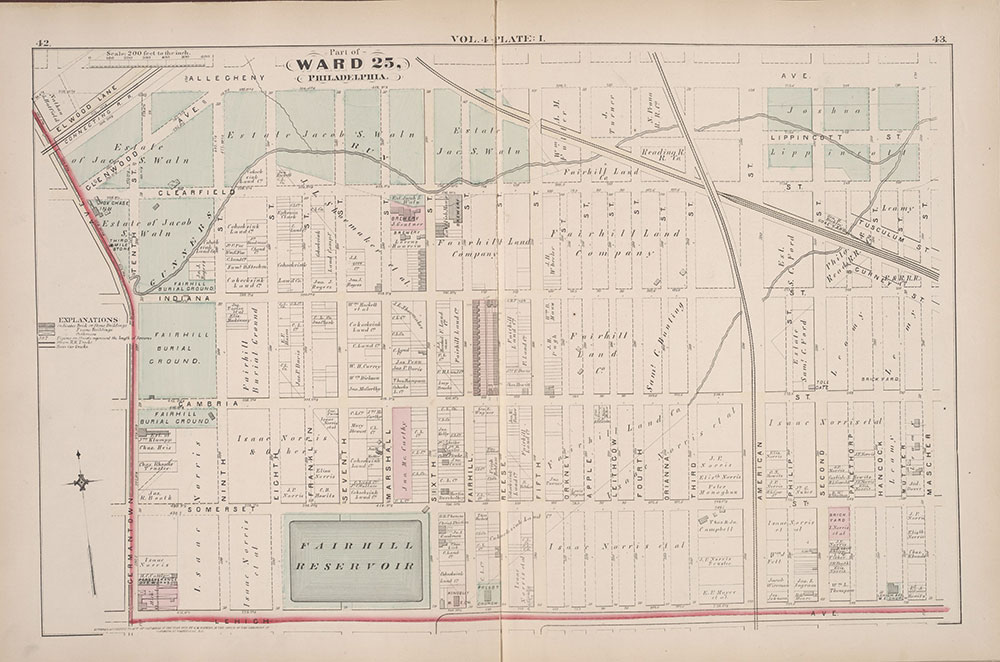 City Atlas of Philadelphia, 25th Ward, 1875, Plate I