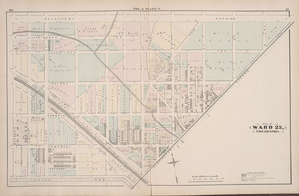City Atlas of Philadelphia, 25th Ward, 1875, Plate J