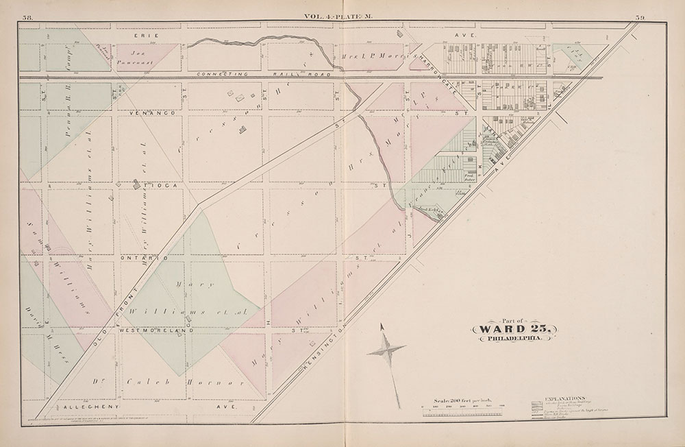City Atlas of Philadelphia, 25th Ward, 1875, Plate M