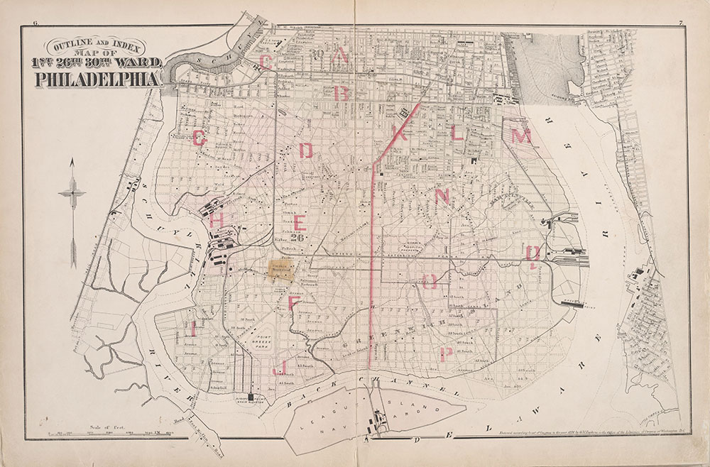 City Atlas of Philadelphia, 1st, 26th and 30th Wards, 1876, Index Map