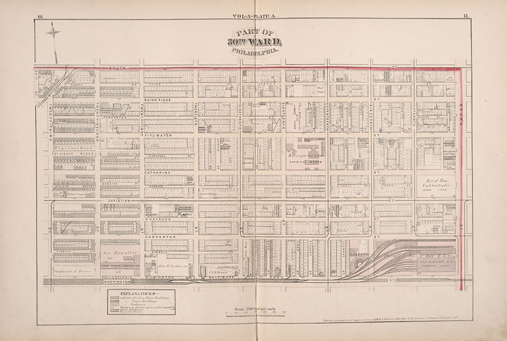 City Atlas of Philadelphia, 1st, 26th and 30th Wards, 1876, Plate A