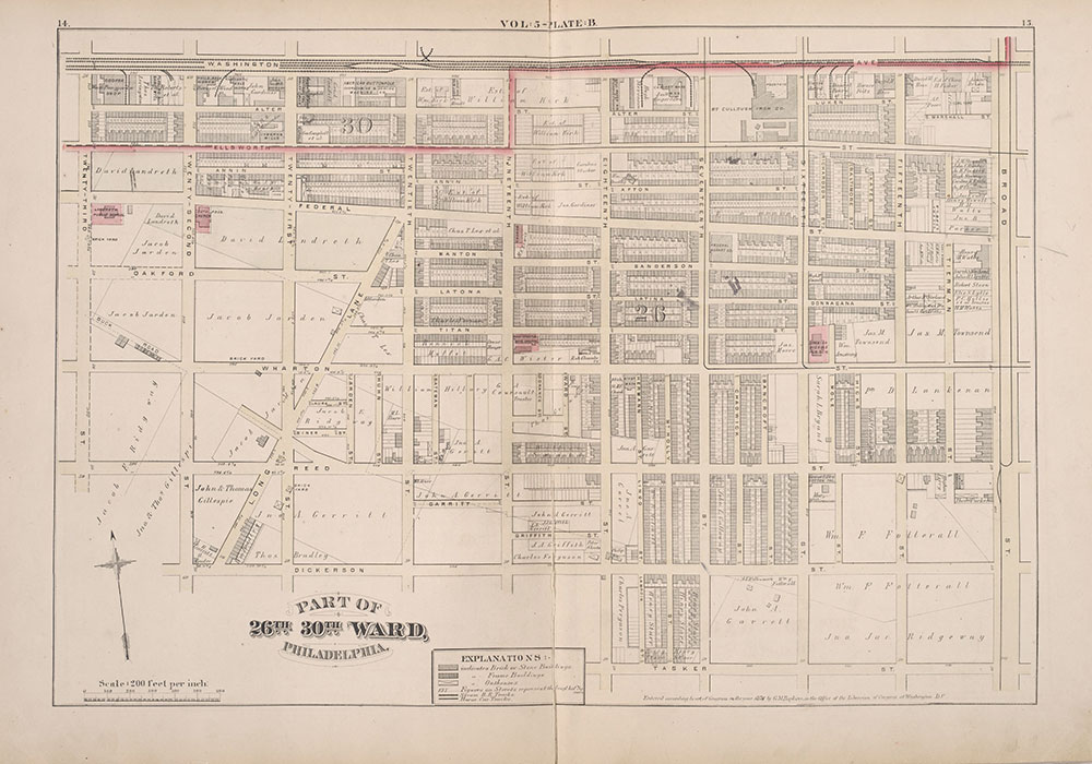 City Atlas of Philadelphia, 1st, 26th and 30th Wards, 1876, Plate B
