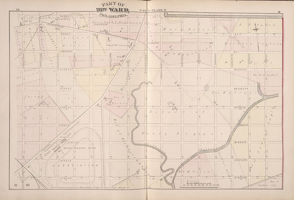 City Atlas of Philadelphia, 1st, 26th and 30th Wards, 1876, Plate F