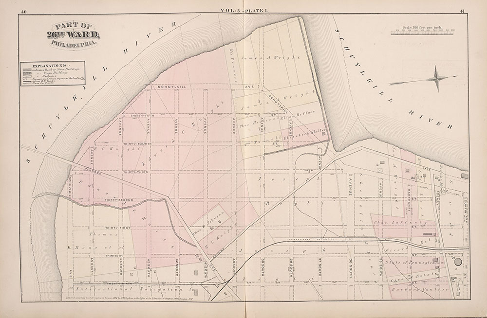 City Atlas of Philadelphia, 1st, 26th and 30th Wards, 1876, Plate I