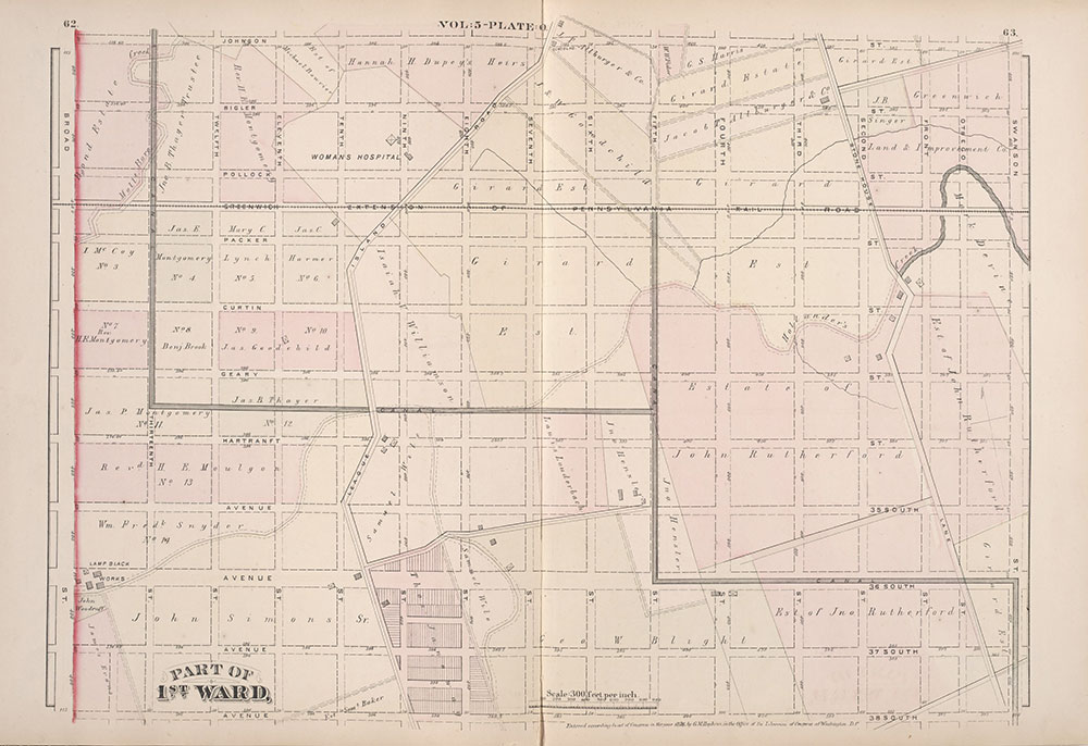 City Atlas of Philadelphia, 1st, 26th and 30th Wards, 1876, Plate O
